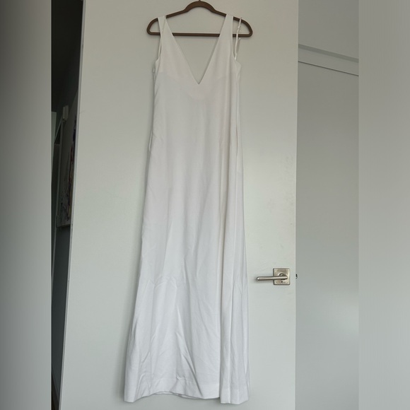 Staud White Symmetrical V Maxi Dress - M - Picture 3 of 6